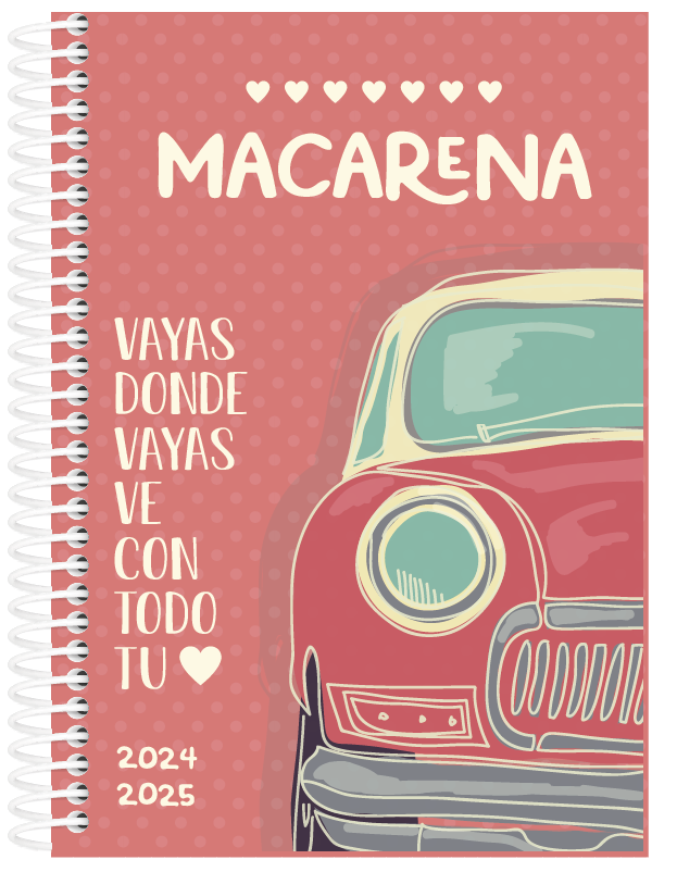 Agenda escolar COCHE SIMPLY RETRO  